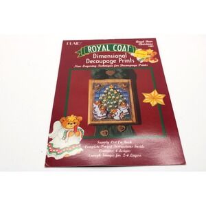 Vintage Angel Bear Christmas (1481) Dimensional Decoupage Prints 1995 NEW